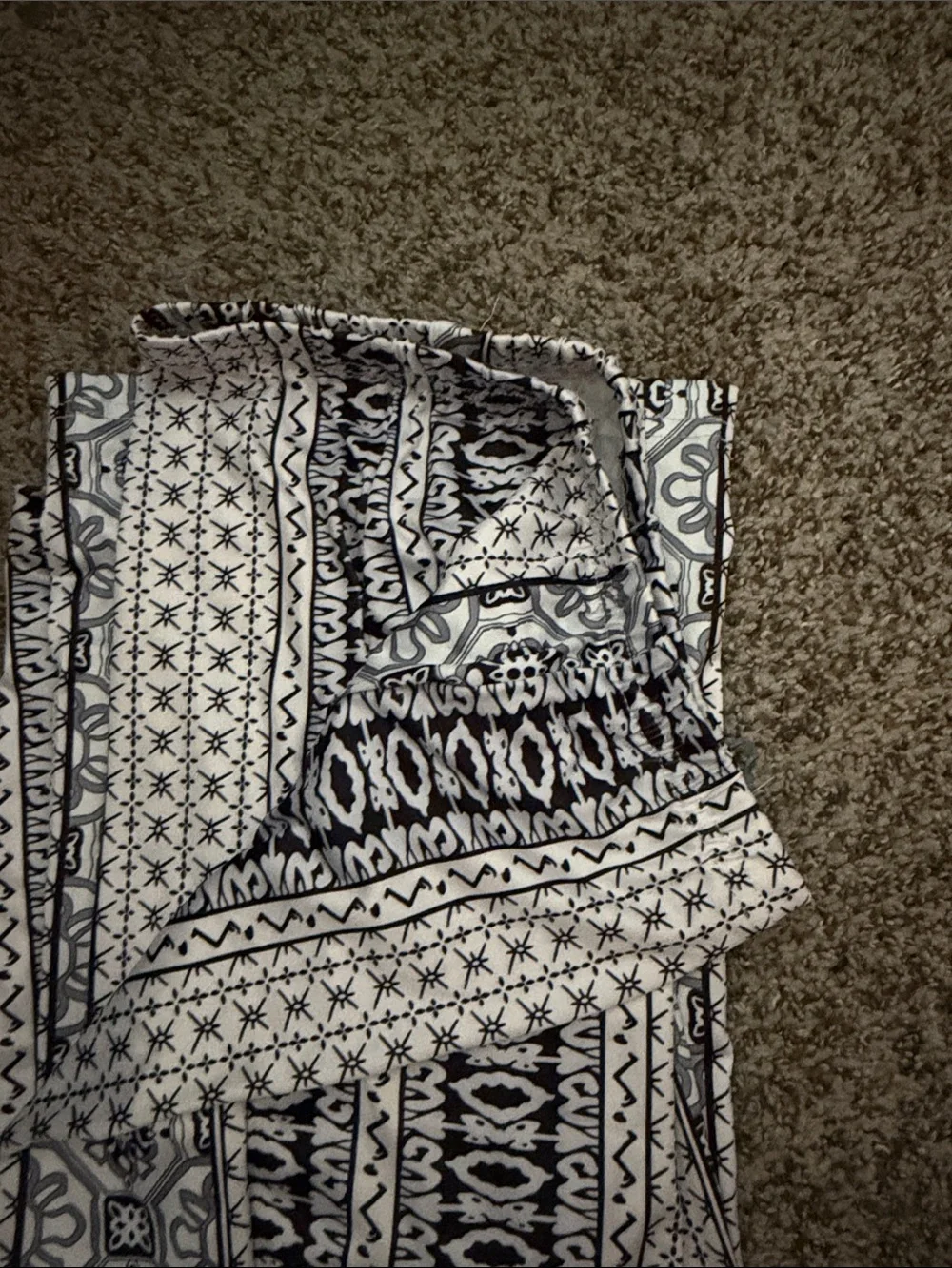 Black and White Boho Stripe Table Runner -